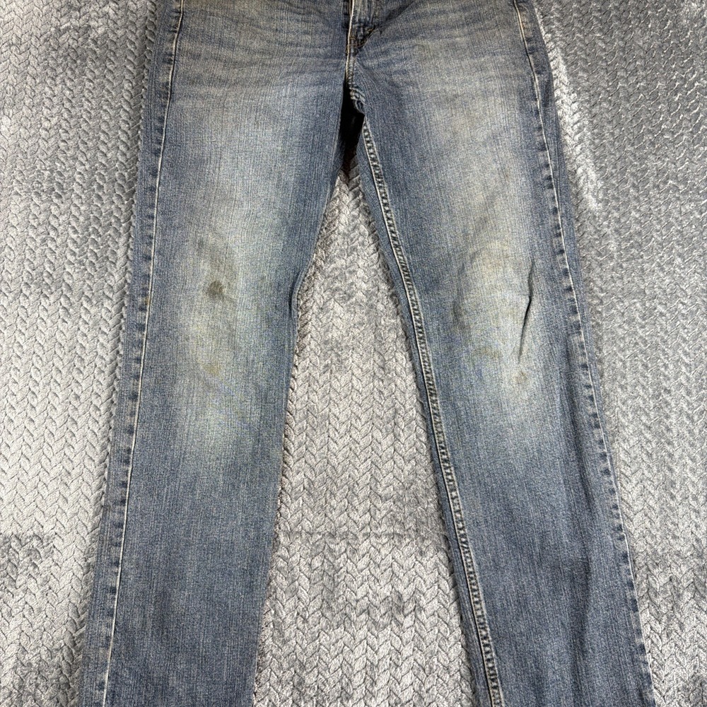 Levis Denizen 218 30x32 Mens Blue Denim Slim Fit Straight Medium Wash Casual
